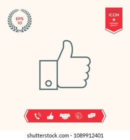 Thumb up gesture line icon