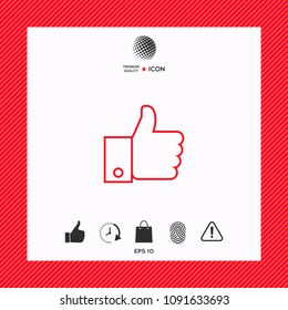 Thumb up gesture line icon