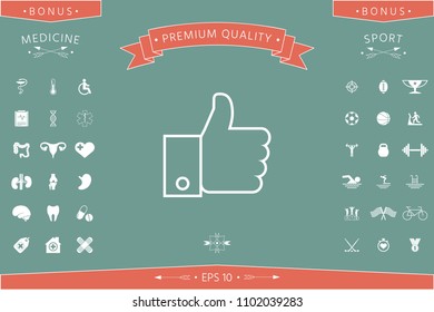Thumb up gesture line icon