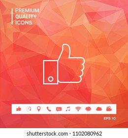 Thumb up gesture line icon