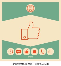 Thumb up gesture line icon