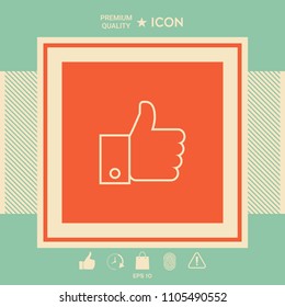 Thumb up gesture line icon