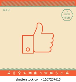 Thumb up gesture line icon