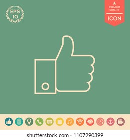 Thumb up gesture line icon