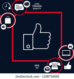 Thumb up gesture line icon