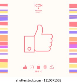 Thumb up gesture line icon