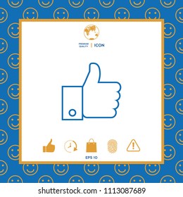 Thumb up gesture line icon