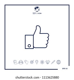 Thumb up gesture line icon