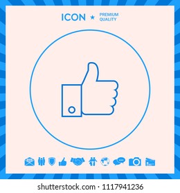 Thumb up gesture line icon