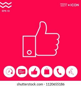 Thumb up gesture line icon