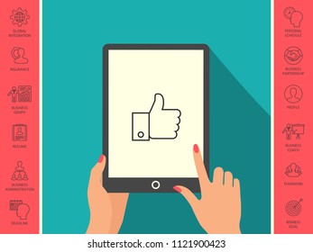 Thumb up gesture line icon