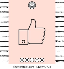Thumb up gesture line icon
