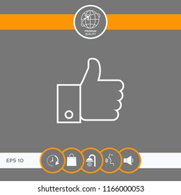 Thumb up gesture line icon