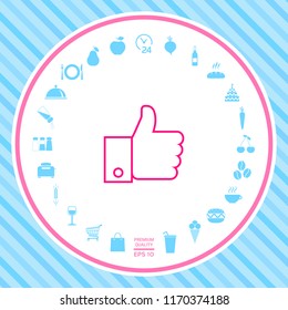 Thumb up gesture line icon