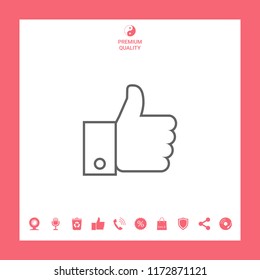 Thumb up gesture line icon