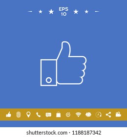 Thumb up gesture line icon