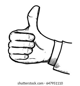 thumb up gesture line icon