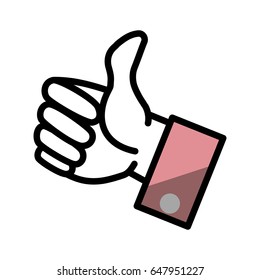 thumb up gesture line icon