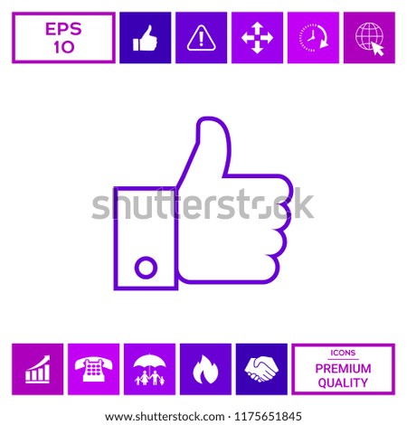 Thumb up gesture line icon