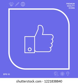 Thumb up gesture line icon. Graphic elements for your design