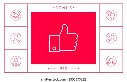 Thumb up gesture line icon. Graphic elements for your design