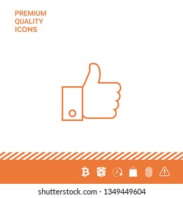 Thumb up gesture line icon. Graphic elements for your design