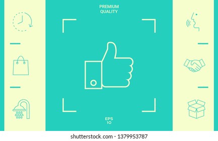 Thumb up gesture line icon. Graphic elements for your design