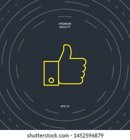 Thumb up gesture line icon. Graphic elements for your design