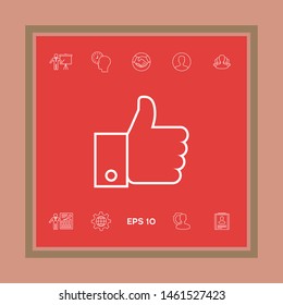 Thumb up gesture line icon. Graphic elements for your design