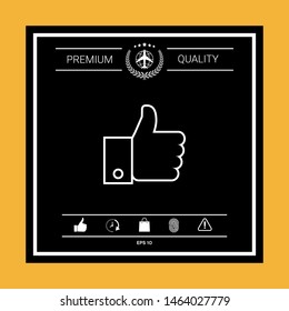 Thumb up gesture line icon. Graphic elements for your design