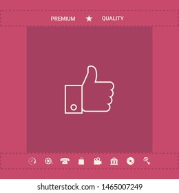 Thumb up gesture line icon. Graphic elements for your design