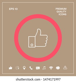 Thumb up gesture line icon. Graphic elements for your design