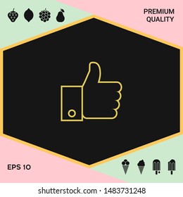 Thumb up gesture line icon. Graphic elements for your design