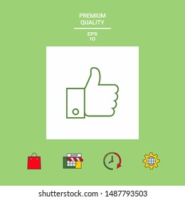 Thumb up gesture line icon. Graphic elements for your design