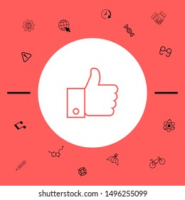 Thumb up gesture line icon. Graphic elements for your design