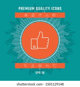 Thumb up gesture line icon. Graphic elements for your design