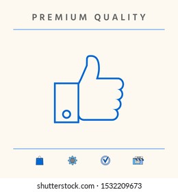 Thumb up gesture line icon. Graphic elements for your design