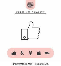 Thumb up gesture line icon. Graphic elements for your design