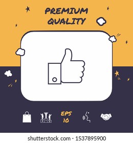 Thumb up gesture line icon. Graphic elements for your design
