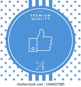 Thumb up gesture line icon. Graphic elements for your design