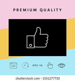 Thumb up gesture line icon. Graphic elements for your design