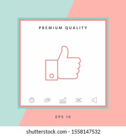 Thumb up gesture line icon. Graphic elements for your design
