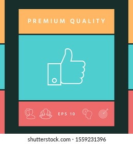 Thumb up gesture line icon. Graphic elements for your design