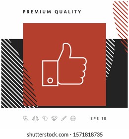 Thumb up gesture line icon. Graphic elements for your design
