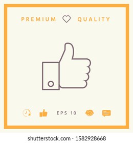 Thumb up gesture line icon. Graphic elements for your design