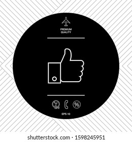 Thumb up gesture line icon. Graphic elements for your design