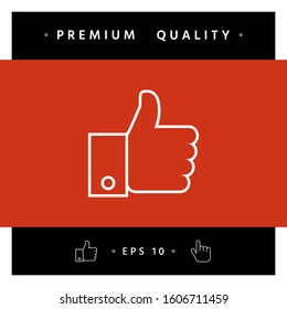 Thumb up gesture line icon. Graphic elements for your design