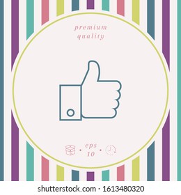 Thumb up gesture line icon. Graphic elements for your design