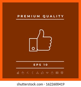 Thumb up gesture line icon. Graphic elements for your design