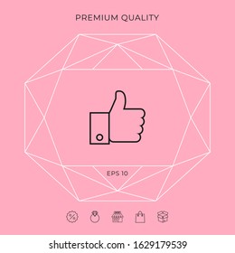 Thumb up gesture line icon. Graphic elements for your design